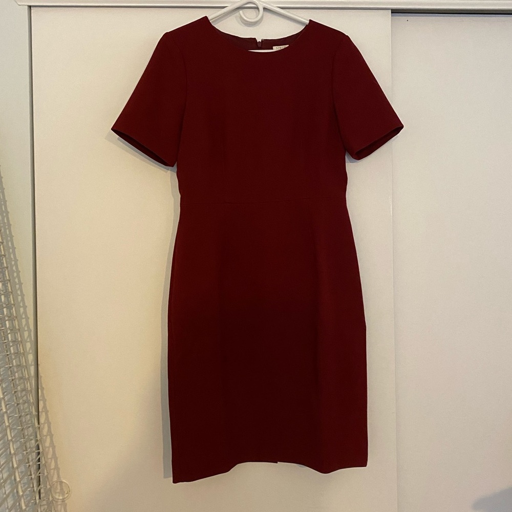 Cap sleeved burgundy work dress. Barely worn!